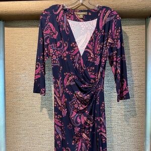 TOMMY BAHAMA Blue/Pink Paisley Dress Size S
